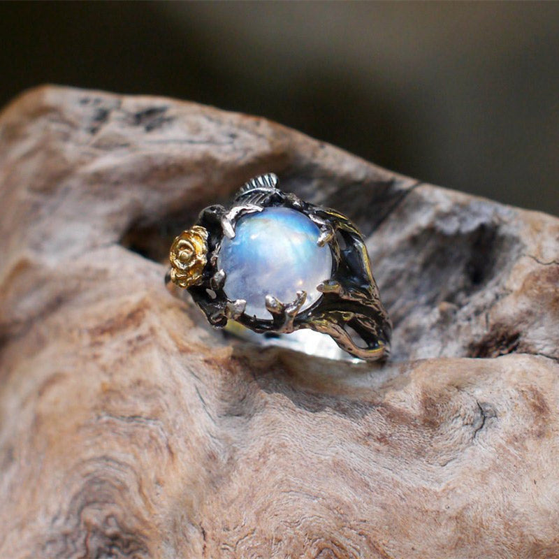 Olivenorma Moonstone Rose Orgone Ring