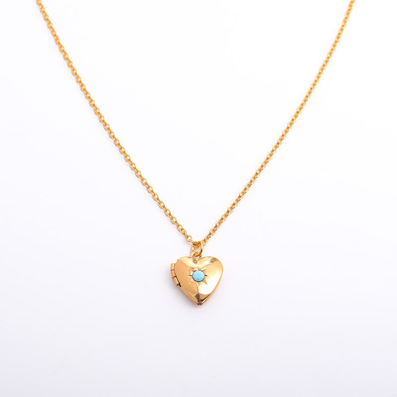 Olivenorma "Shine in My Heart"-Birthstone Heart Album Necklace