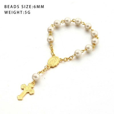 Olivenorma Pearl Heart Cross Bracelet