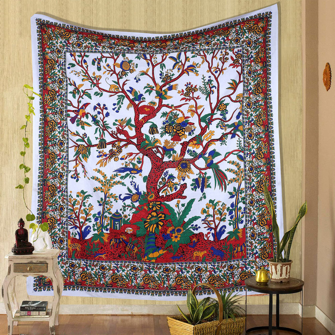 Olivenorma Green Tree Of Life Wall Hanging Psychedelic Tapestry