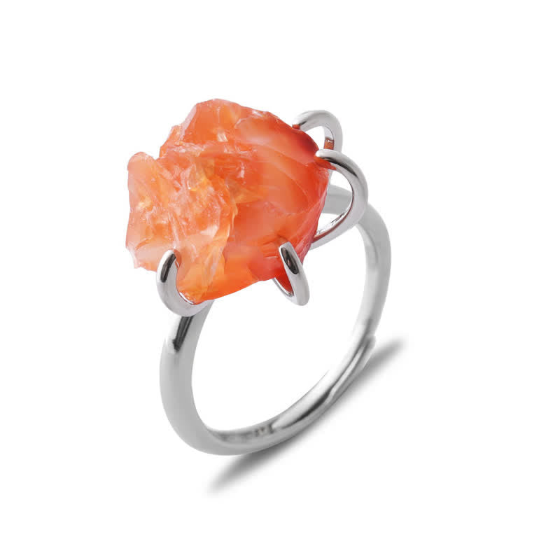 Olivenorma Six Claws Natural Crystal Adjustable Ring