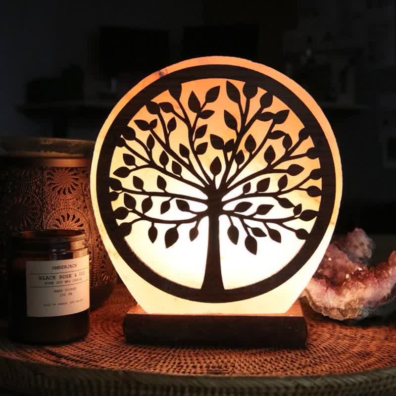 Olivenorma Circle Tree Of Life  Himalayan Pink Salt Lamp