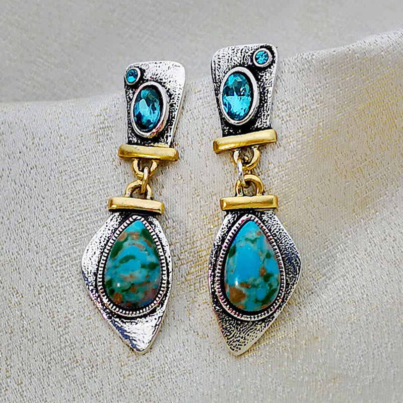 Olivenorma Emperor Stone Blue Topaz Silver Earrings