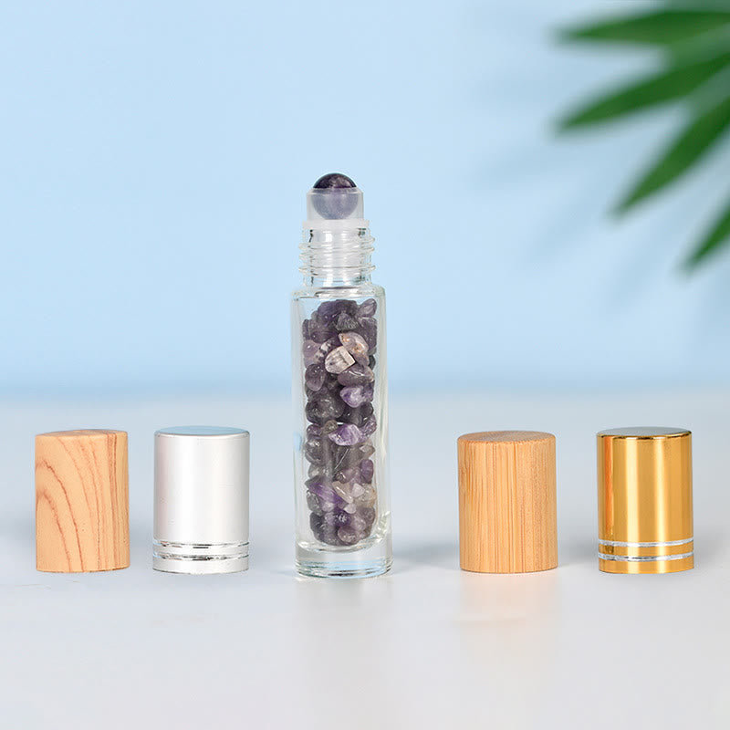 Olivenorma Crystal Roll-On Essential Oil Bottle Gemstone Decoration