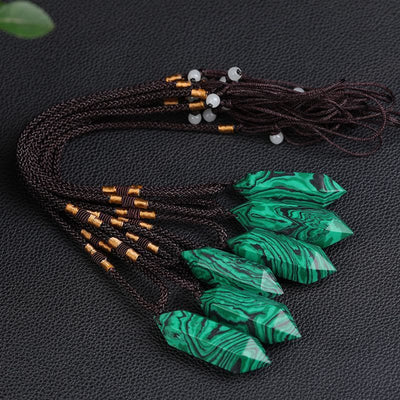 Olivenorma Natural Crystal Amethyst Healing Necklace - Malachite - image 22