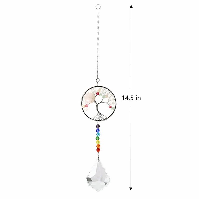 Colorful Tree of Life Crystal Wind Chime Suncatcher