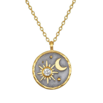 Olivenorma "Day and Night"-Sun & Moon Birthstone Necklace