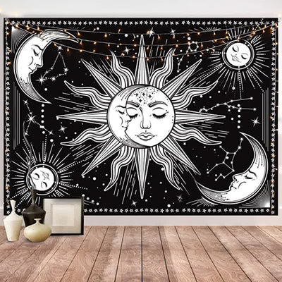 Olivenorma Sun And Moon Retro Art Yoga Wall Hanging Tapestry