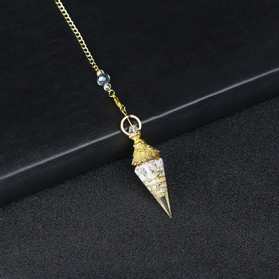 Olivenorma Natural Crystal Resin Hexagonal Pyramid Pendulum