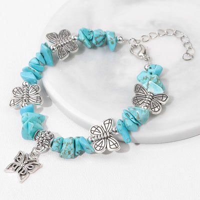 Olivenorma Colorful Crystal Rubble Butterfly Charm Bracelet