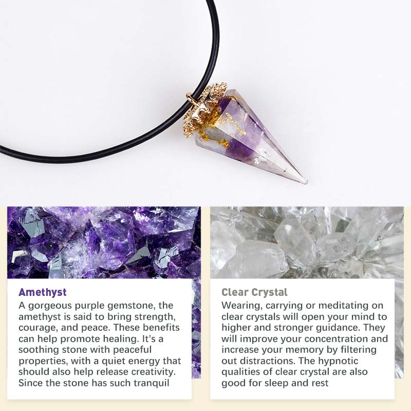 Olivenorma Natural Crystal Healing Necklace