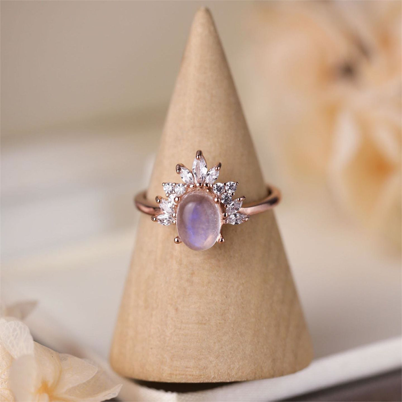 Olivenorma Oval Moonstone Opal S925 Sterling Silver Ring