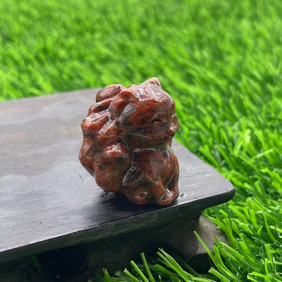 Olivenorma Natural Stone 3cm Nine Tailed Fox Gemstone Decoration - Red Obsidian - image 7