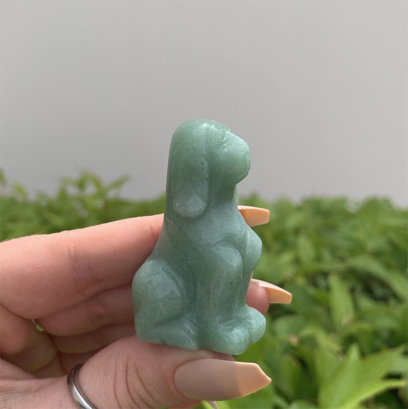 Olivenorma Green Aventurine Dog Stone Carving Gemstone Decoration