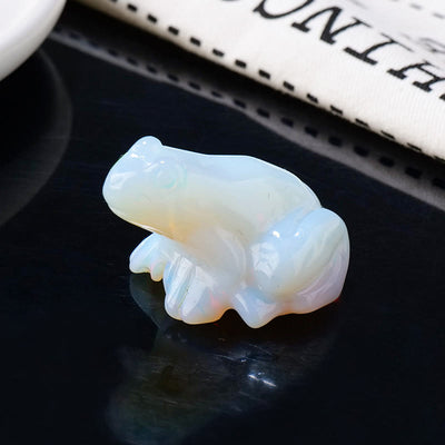 Olivenorma Natural Gemstone Carved Frog Statue Gemstone Decoration