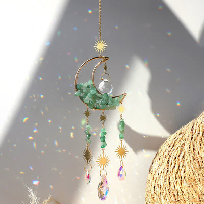 Olivenorma Moon Crystal Hourglass Wind Chime Suncatcher