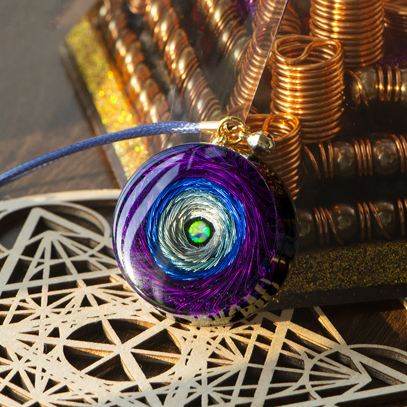 Olivenorma Rainbow Swirl Purple Pendant Orgone Necklace