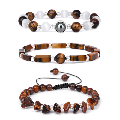 Olivenorma "Healing Wishes" Natural Crystal 3 Pieces Set Bracelet