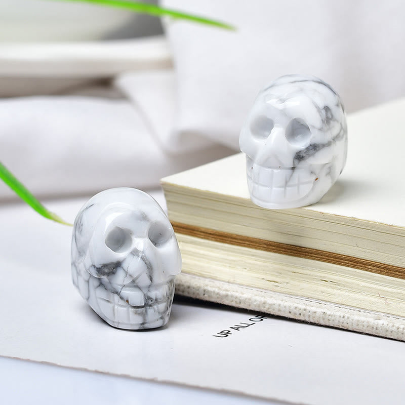 Olivenorma Crystal Mini Skull Halloween Gemstone Decoration - White Turquoise - image 7
